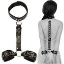 Algema Erótica com Coleira em Couro - Libertina Sex Shop - acessorios, algema bdsm, algema bdsm sexual, algema de couro, algema sexual, algemas sexuais, coleira de couro, sex shop, sex shop online - Sex Shop Vibradores