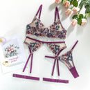 Conjunto de Lingerie Florida com Tule - Bevellie - Libertina Sex Shop - calcinha lingerie, cinta liga, liga de perna, lingerie, lingerie completa, lingerie conjunto, lingerie dia dos namorados, lingerie erótica, lingerie luxo, lingerie renda, lingerie sensual, lingerie sexy, lingerie transparente, lingeries sexy, loja de lingerie - Sex Shop Vibradores