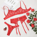 Conjunto de Lingerie Luxo Super Sexy com Renda Delicada - Libertina Shop