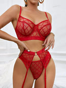 Conjunto de Lingerie Luxo Super Sexy com Renda Delicada - Libertina Shop