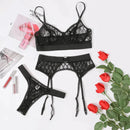 Conjunto de Lingerie Luxo Super Sexy com Renda Delicada - Libertina Shop